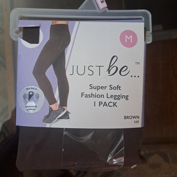 New Ladies Brown Super Soft Fashion Leggings Size Medium - Picture 2 of 6